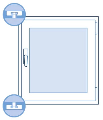 Sicherheit und Schutz - Dieses Bild zeigt die Platzierungen der Schlösser im Fenster
